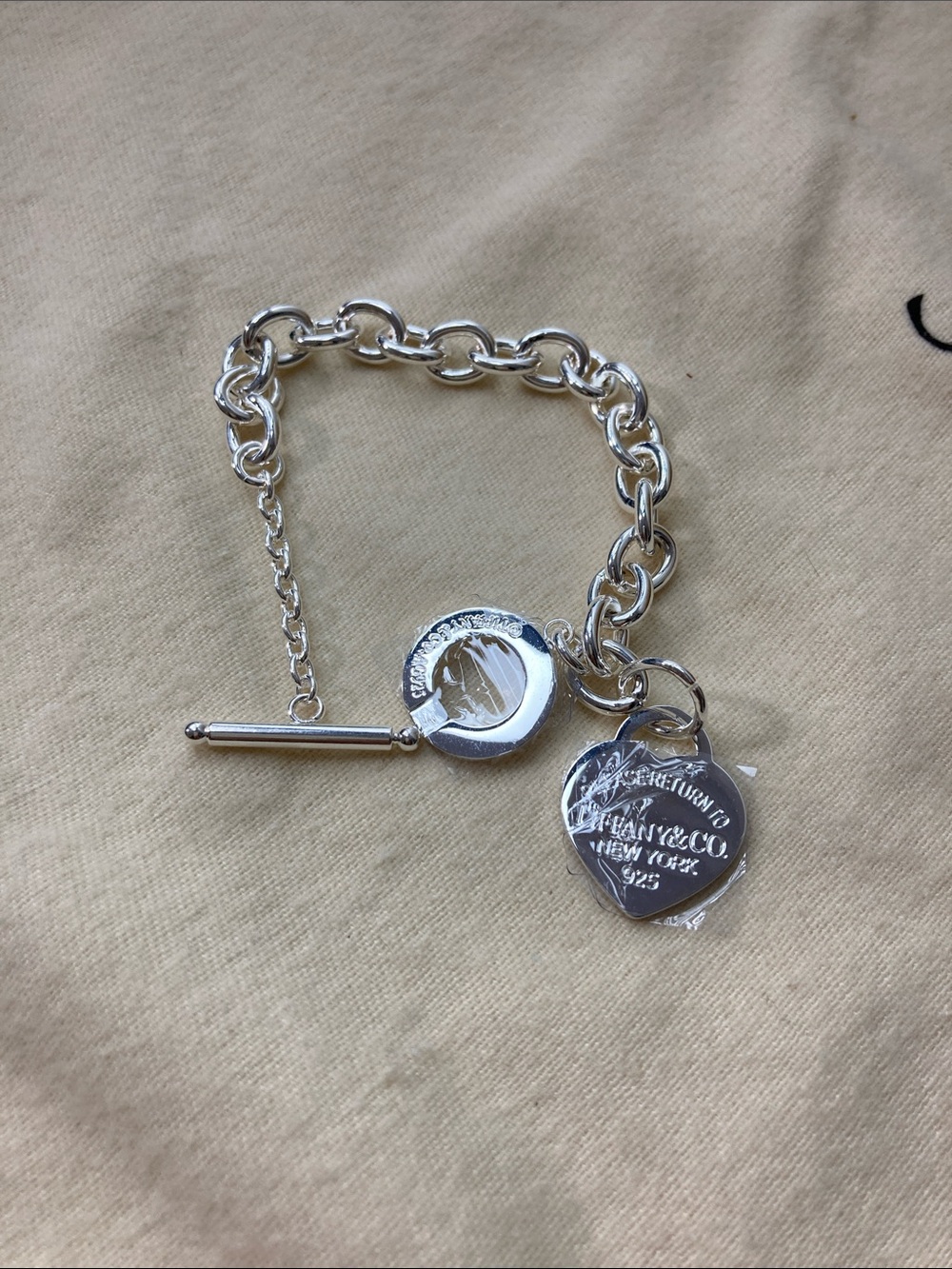 Tiffany & Co. Silver Heart Tag Toggle Charm Bracelet
